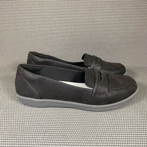 Clarks 'Ayla Form' Casual Fabric Slip On Shoes Women’s US 8.5 EU 39.5 Wide Black